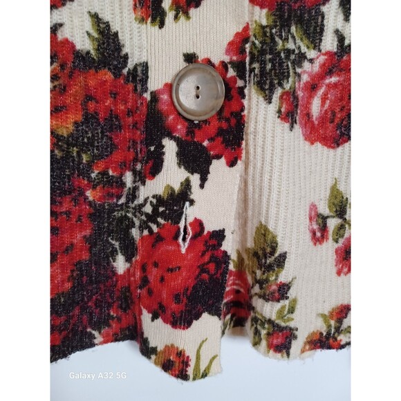 Anthro Sleeping on Snow Cardigan Sweater Wool Blend Small Romantic Boho Work - Picture 3 of 7